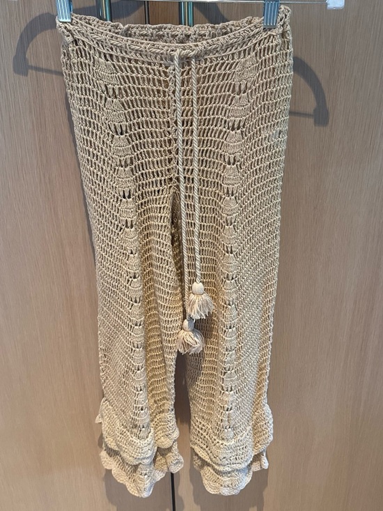 LPA Pants - LPA Crochet Tassel Waist Cream Shorts